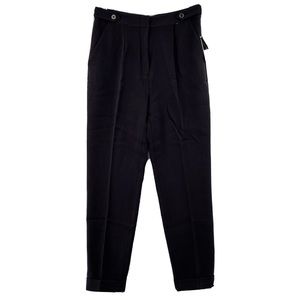 NWT Juicy Couture Black Label Pitch Black HW Ankle Cuffed Suiting Pant, Size 10